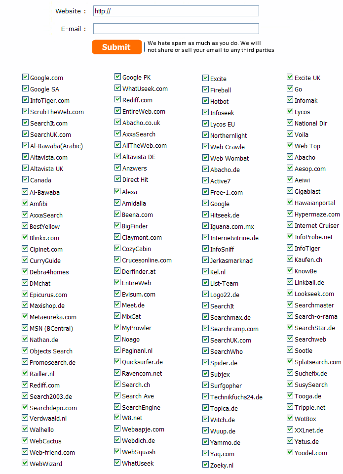 Search Engine Submission